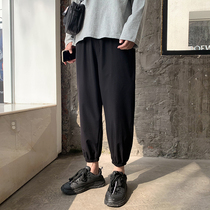 Pants mens casual pants Korean version of the trend handsome all-match leggings loose sports small feet nine-point drawstring harem pants