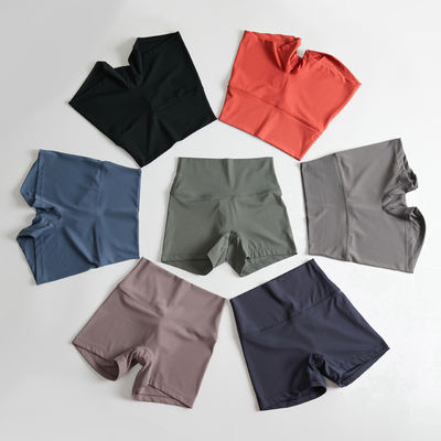 Fitness shorts for women, summer running, anti-glare base, elastic Pilates training, yoga, three-inch pants for women
