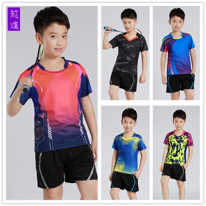 Children's suit badminton suit for men and women Summer and gas volleyball uniforms for elementary school children Korean version print-print group purchasing table tennis clothes