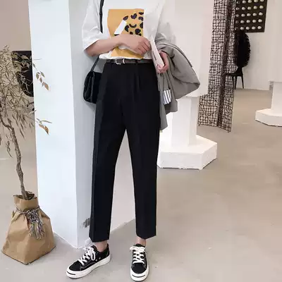 Large size suit pants women loose fat mm summer new thin waist 200kg fat sister Harlan ankle-length pants