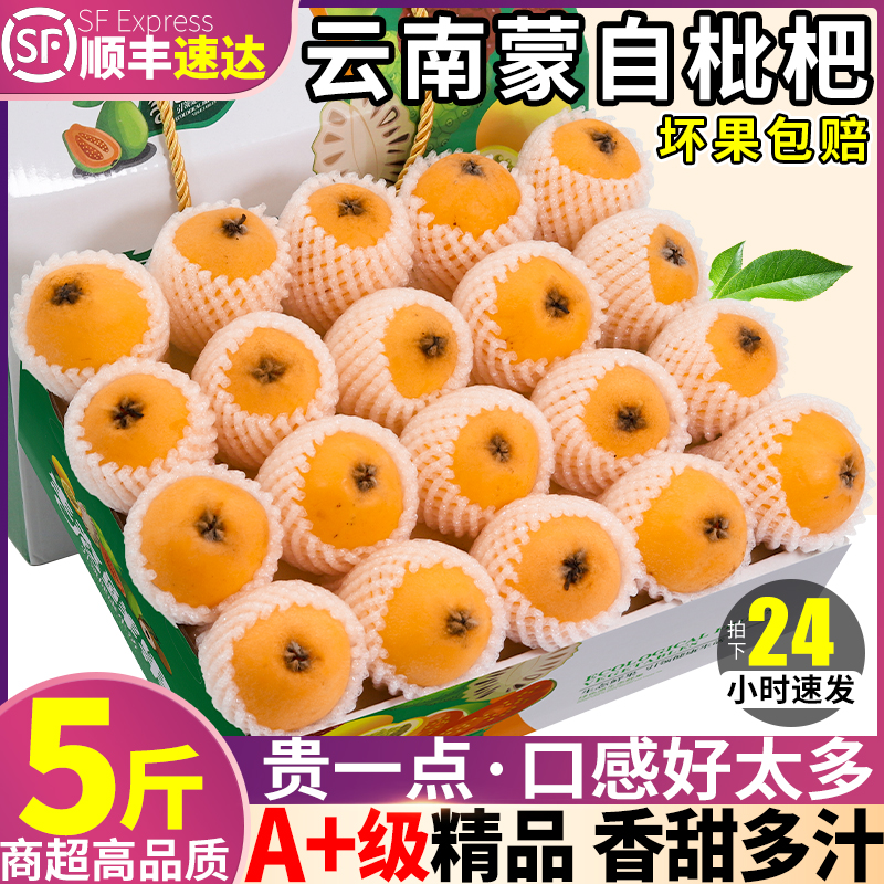 5 kg Yunnan Monte from loquat fresh fruit pregnant woman Fruit loquats Fruits Loquat for the season now remove the hair long iridescent pipa fruit whole box-Taobao
