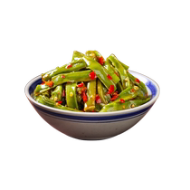 Cuisine des chèvres Prochain repas Repas épicé avec de délicieux légumes prêts à manger mélangé à de petits légumes pour refroidimer et haché les cornichons de chili Hunan Teproute