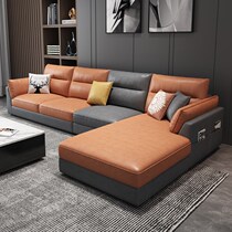 Lins wood industry leave-in technology cloth sofa Simple modern size apartment living room can be disassembled and washed Latex chaise