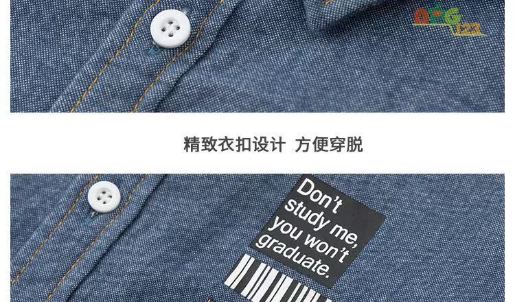 Áo phông bé trai denim họa tiết bé trai cộng với áo nhung dày 2018 trẻ em mùa thu đông mới thời trang bé trai