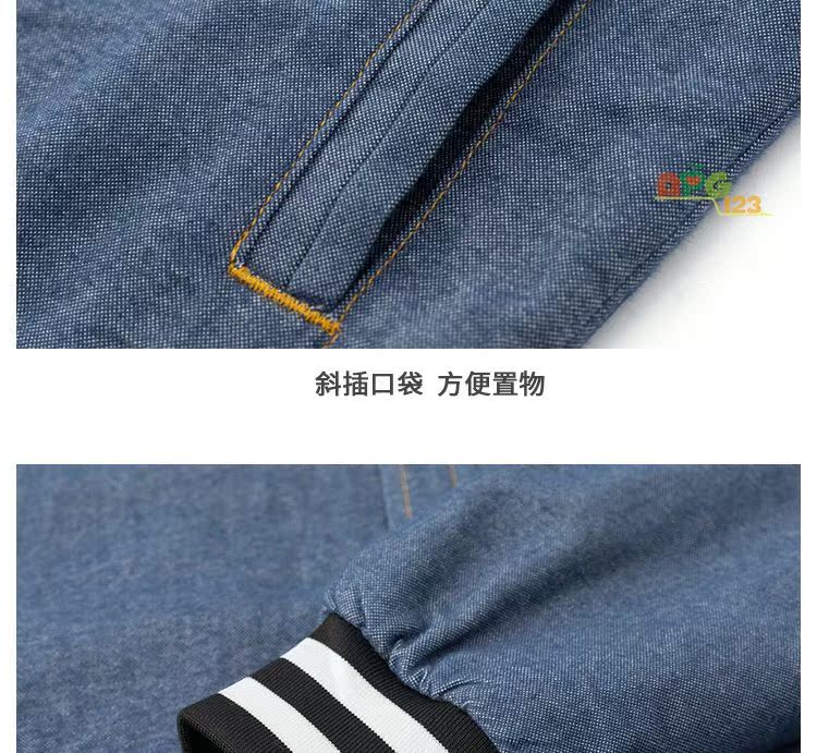 Áo phông bé trai denim họa tiết bé trai cộng với áo nhung dày 2018 trẻ em mùa thu đông mới thời trang bé trai