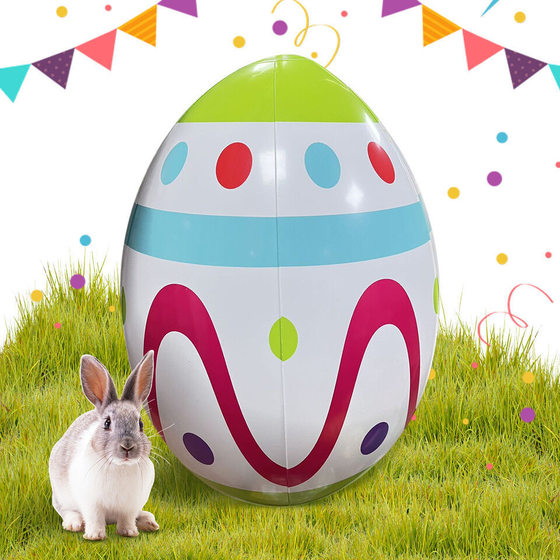新款复活节充气彩蛋装饰户外儿童玩具适用于庭院草坪花园派对