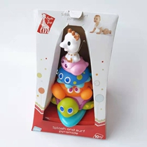 Foreign trade undersea crab fawn bathing and stacking music layer cascading ring rainbow tower 1-2 year old baby early education puzzle