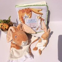 Книга из ткани для младенца, кролик, ручная кукла, английский