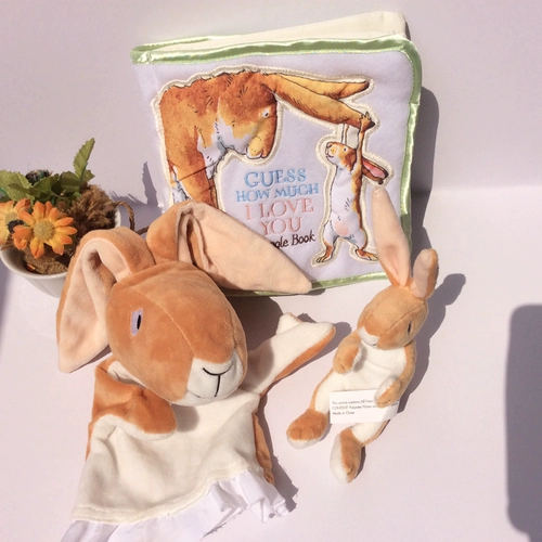 Книга из ткани для младенца, кролик, ручная кукла, английский