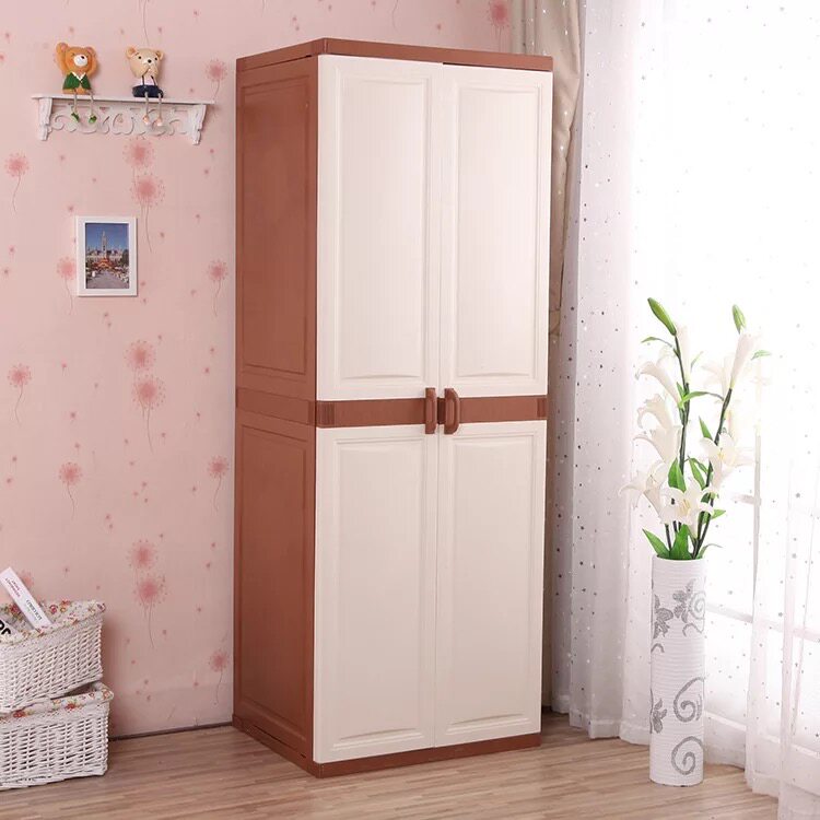 Thickened double-door storage cabinet European wardrobe Plastic storage box combination finishing adult baby children's wardrobe