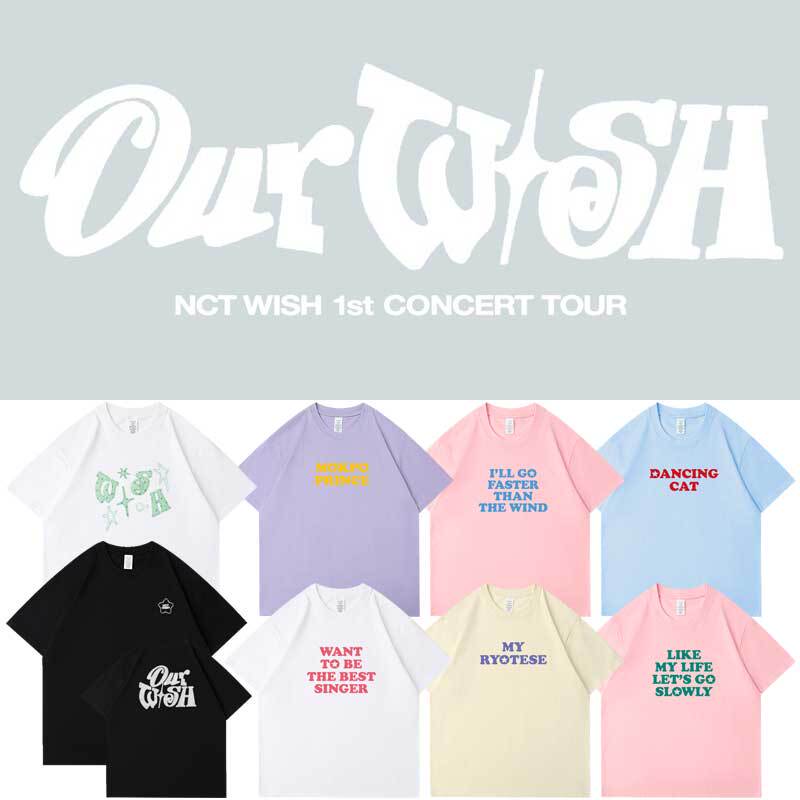Nct Wish Concert Intothewish Ourwish Merchandise Support Clothing Same Style Short-Sleeve T-Shirt Pure Cotton