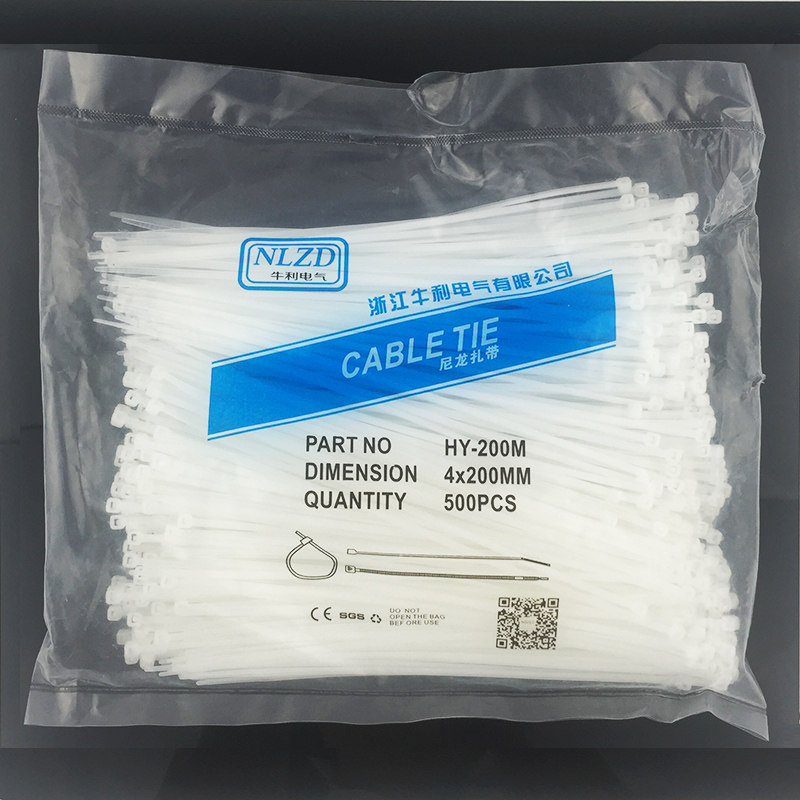 White plastic tie Self-lock nylon tie-tape strap strap strap strap strap strap 4*200mm