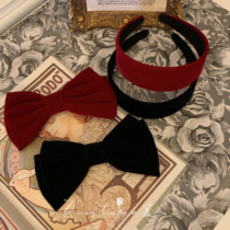 Velvet Dinner retro Court college girl elegant temperament velvet bow hairclip clip hair band