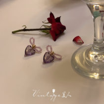 First love berries ins Wind gentle girl exquisite temperament purple pearl bow love earrings earrings