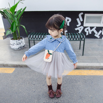 Girls long-sleeve dress chun qiu zhuang children female baby 8 ten months a two 2 three-and-a-half-year-old little girl zi yang gas