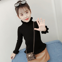 Girls turtleneck sweater autumn and winter 6 children western style girl baby three or four 5 six or seven 8 x 9-year-old student base shirt