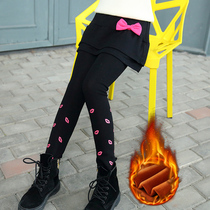 Girls plus velvet pants childrens autumn and winter clothes 3 baby girls 4 five six seven 8 ten years old girl foreign-based culottes 9