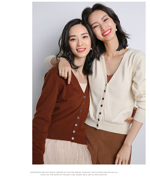 Áo len dệt kim dài tay mùa xuân 2019 cổ chữ V của phụ nữ mỏng mảnh áo len lười gió ngắn đoạn ngắn áo len đáy cỡ lớn - Đan Cardigan quần áo nữ