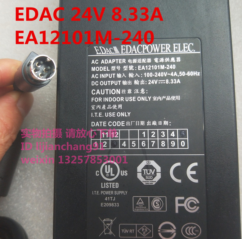 Ea12101M-240 Four-Pin 24V8.33A Optical Time Domain Reflectometer Ftb-500-Qtr Power Adapter