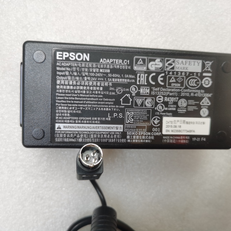 Epson Tm-U220 Tm-U288 M188B M235B 24V/1.5A Power Adapter