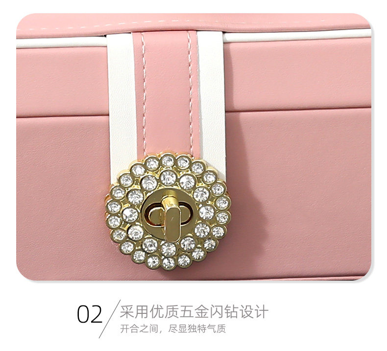 大容量公主欧式韩国首饰收纳盒首饰盒子手饰品耳饰耳环耳钉盒带锁详情13