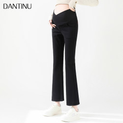 Pregnant women flared pants Spring and autumn wearing fashion -bearing black denim low waist low -waist small size small spring micro -pants girl