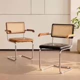 Средневековый домашний обеденный стул B & B, ретро дизайнерский стул из ротанга с подлокотниками, кафе, стиль ваби-саби, стул для отдыха и переговоров