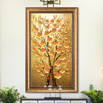 American entrance porch decorative painting corridor aisle with frame mounted vertical painting European wall mural painting fortune tree