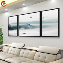 New Chinese living room decoration painting modern ink artistic conception Chinese style landscape hanging painting sofa background wall triple painting