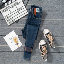 Jeans lady gush thickened 2021 Winter new elastic warm to warm up slim fit slim fit slim fit slim fit