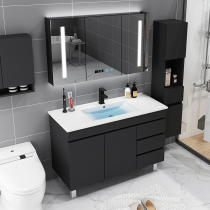 Nordic light luxury bathroom cabinet Bathroom hand wash basin Pool floor-standing wash basin Smart mirror cabinet combination