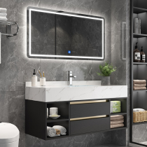 Smart bathroom cabinet combination Simple modern bathroom Marble sink washbasin set Bathroom sink