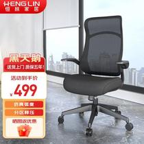 Henglin Black Swan Computer Chair Ergonomic Chair Flip Arms Swivel Chair Learning Chair HLC-3688 Black