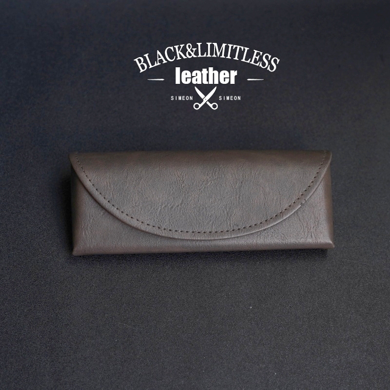 High-End Crazy Horse Leather Glasses Case, Hard Leather Fashionable Sunglasses Case, Sunglasses Case, Myopia Glasses Cloth Bag Protection Set