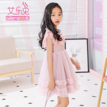 Little girl princess skirt foreign childrens skirt summer dress 2020 new vest dress girl lace net dress red