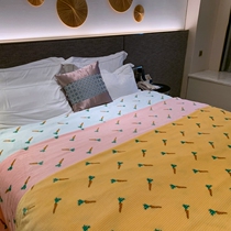 New Fresh Print Strips Small Carrot Printed Flannel Cover Blanket Dormitory Warm Blanket Sofa Cover Blanket