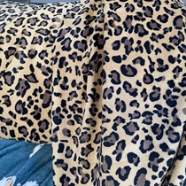 5#white leopard circle 18#deep apricot leopard double-sided flannel printing fabric Sofa pajamas autumn and winter warm plush fabric