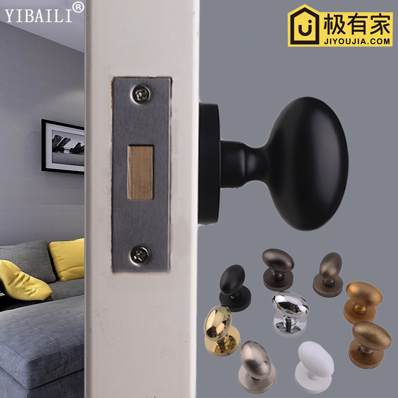 Invisible Door Lock Background Hidden Door Single-sided Darklock American Field Garden Golden Handle Black Indoor Solid Spherical Lock
