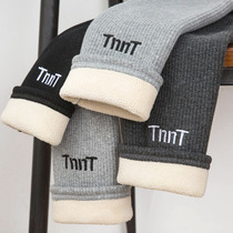 Lamb suede plus suede thickened threaded big code slapped bottom pants woman outside wearing winter terthick integrated northeast warm cotton pants woman