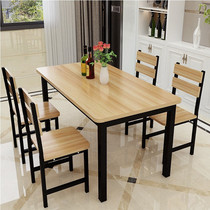 Table table Commercial noodle restaurant stools six-person rectangular hotel breakfast restaurant family table and chair bench