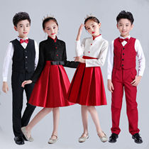 61 primary and middle school students great choir poetry recitation performance costumes children perform choral costumes girl red songs