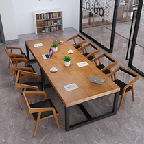 Small conference table 6 people office desk white long table company creative customer single 4 people negotiation table