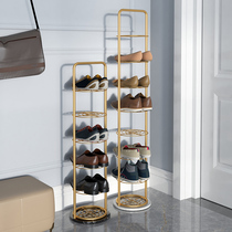 Iron Art Shoe Rack Small Narrow Doorway Home Indoor Practical Small Doors Light Lavish Nice And Simple Upright Building Road Shoe Cabinet