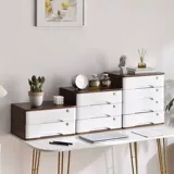 Ящик для хранения настольного стола с твердым деревом с ящиком с замок -тип многослойный хранение стола шкаф мусор шкафчик офис