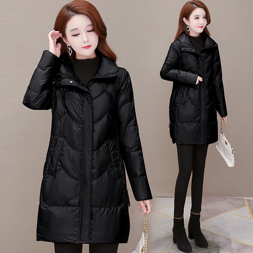 Глянцевый бархатный брендовый пуховик, куртка, коллекция 2022, утиный пух, 2023