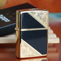 High-grade lighter zi pp o genuine original lighter golden double-sided engraved golden years gift