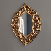 Beauty mirror European American style bathroom hotel bedroom background wall makeup wall hanging decoration entrance wall hanging mirror