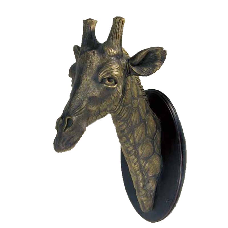 European and American style giraffe head wall hanging decoration KTV bar wall-mounted handicraft decoration pendant animal resin home-Taobao