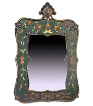 Square European style retro blue and white porcelain bathroom mirror craft depicting porch decorative mirror cosmetic mirror American new Chinese style