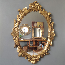 European bathroom mirror bathroom mirror bronze mirror oval bathroom mirror decorative mirror cosmetic mirror entrance mirror